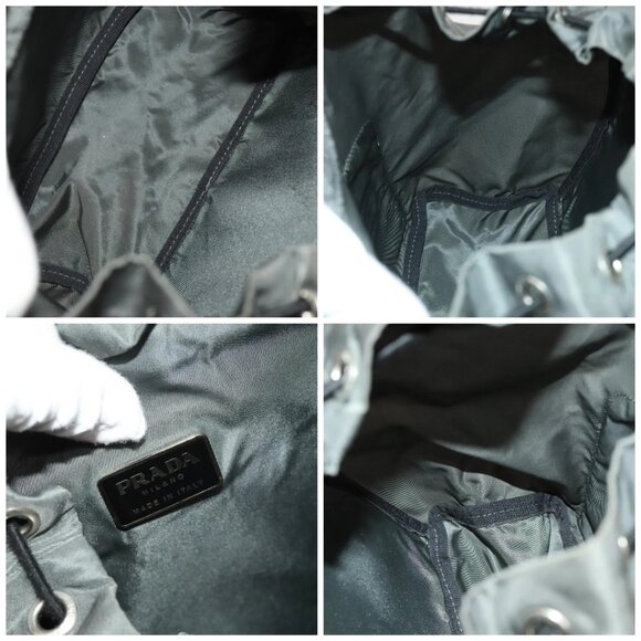 PRADA Backpack Nylon Gray Silver Auth PP851 - Picture 15 of 16